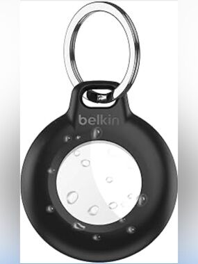 belkin Black Waterproof AirTag Secure Holder with Key Ring